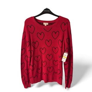 Red Heart Pattern Sweater New with tag 
Madison Jules size medium